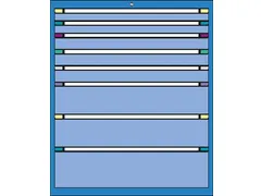 ladekast,HxBxD 1200x605x695mm,8lade(n),cil.-slot,RAL7035,front RAL7035