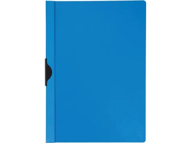 Klemmap PP Met Metalen Clip A4 30 Vel Transparant Blauw