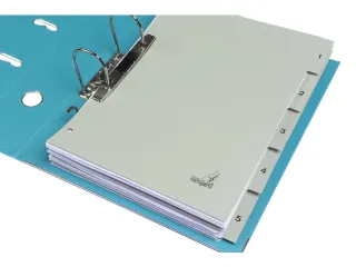 Tabblad ECO Kangaro A4 cijfers 180 grams grijs karton 4-gaats 5-delig - 6