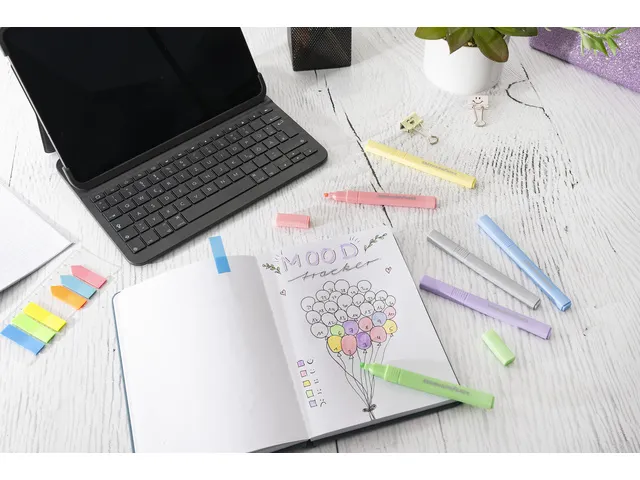 Markeerstift Eberhard Faber Pastel 6st. vierkant in etui