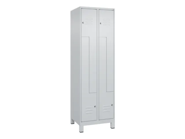 Z-garderobekast,HxBxD 1950x600x500mm,vak B 150/300mm,cil.-slot,voeten