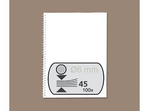 Draadrug GBC 6mm 34-rings A4 zilver 100stuks