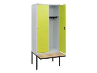 locker met bank,HxBxD 1950x800x815mm,2vak,vak B 400mm,cil.-slot - 2