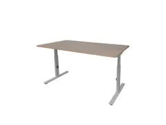 Bureau Linesto Plus Hoogte instelbaar 180x90cm blad Havana Alu T-poot