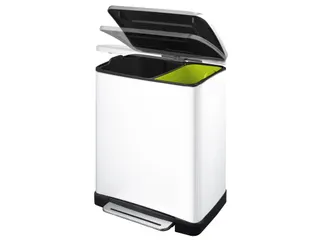 E-Cube recycling pedaalemmer 28+18 Liter Wit Mat RVS - 2