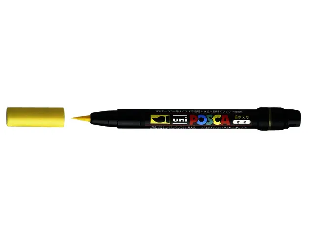 Brushverfstift Posca PCF350 Penseelpunt 1-10mm Geel