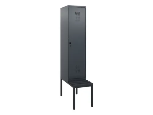 locker met bank,HxBxD 1950x400x815mm,1vak,vak B 400mm,draaigrendel