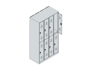 dubbeldekse locker,HxBxD 1850x1000x500mm,4x2vak.,vak B 250mm - 5