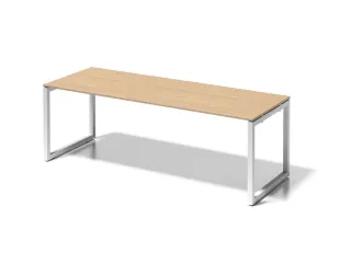 bureau,HxBxD 740x2200x800mm,blad esdoorn,sledeframe verkeerswit - 1