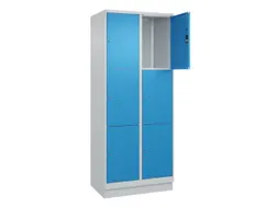 lockerkast,HxBxD 1950x800x500mm,2x3vakken,vak B 400mm,cil.-slot,sokkel