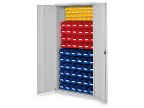 kast met sleufplaat m. bakken,HxBxD 1950x1000x410mm,92bakken PE