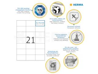 HERMA 4616 Premium etiketten A4 70x42,3mm Wit 4200 stuks - 3