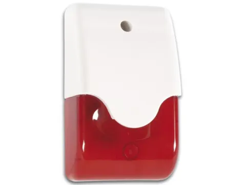 Sirene + Rode Stroboscoop IN Behuizing + LED 10-14 VDC - 110 dB