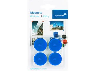 Magneet Legamaster 30mm 850gr blauw 4 stuks - 2