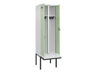 locker met bank,voor scheiding van kleding,HxBxD 2120x600x815mm,2vak - 1