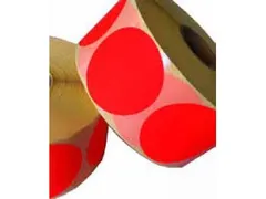 Etiketten Op Rol 25mm Fluor Rood Met Dispenser 500 Stuks