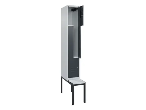 Z-garderobekast,HxBxD 2120x300x815mm,2vak,vak B 300mm,cil.-slot