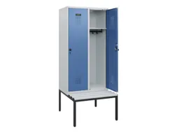 locker met bank,HxBxD 1950x800x815mm,2vak,vak B 400mm,draaigrendel