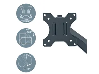 Monitorarm Leitz Ergo ruimtebesparend dubbel donkergrijs - 3