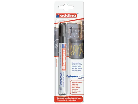 Paintmarker edding 750 op oliebasis 2-4mm zwart blister à 1 stuk