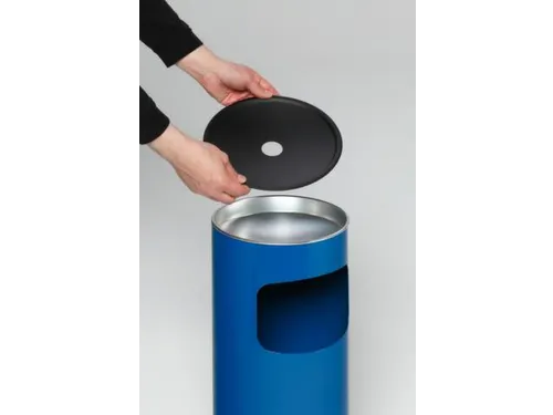 Combi-Asbak 610x250mm Aluminium Asbakopzet Zwart Blauw 17 Liter