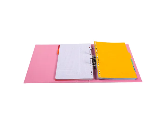Classeur à levier PVC A4 dos de 70mm. - Rose