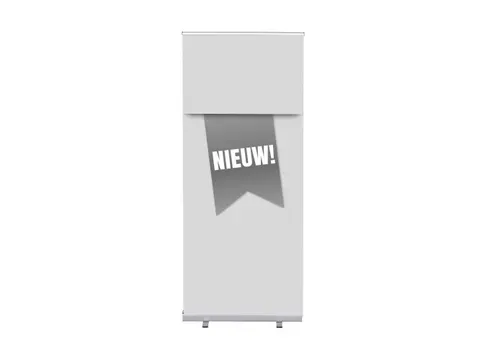 Roll-Banner 85x200 complete set met print "NIEUW" Grijs