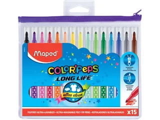 Viltstift Maped Color'Peps Long Life set à 15 kleuren - 3