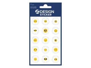 Glossy etiket Z-design Smiley bloemen, pakje à 1 vel - 1
