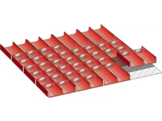 Indelingsmateriaal Front 50mm 16 40gootverdelers 717mm - 2