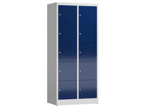 lockerkast,HxBxD 1800x800x500mm,2x5vakken,cil.-slot,romp RAL7035