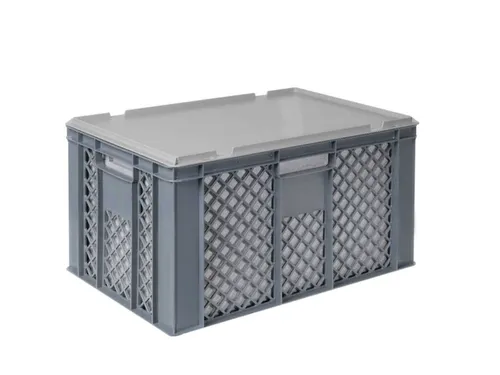 Euronorm-stapelbak,m. isoleerbox,HxLxB 320x600x400mm,63/35l,HDPE,grijs