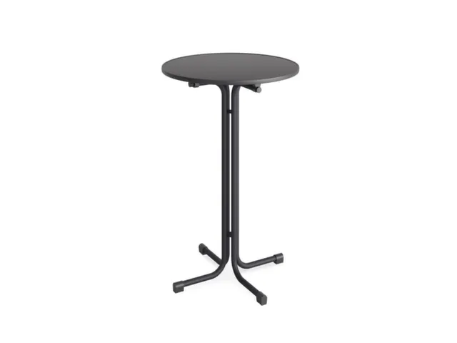 statafel,HxØ 1090x800mm,rond,4voeten antraciet,blad MDF antraciet