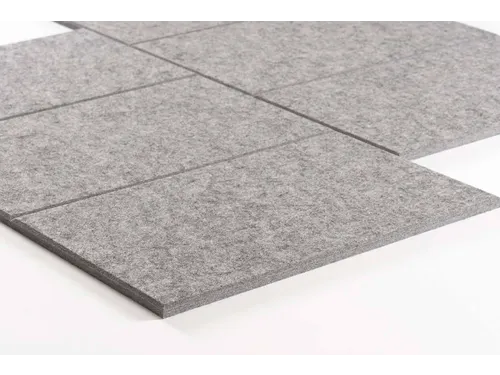 Akoestische PET-vilt Parallellogram tegels donkergrijs 30x25cm 22 stuk
