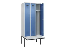 locker met bank,voor scheiding van kleding,HxBxD 2120x900x815mm,3vak