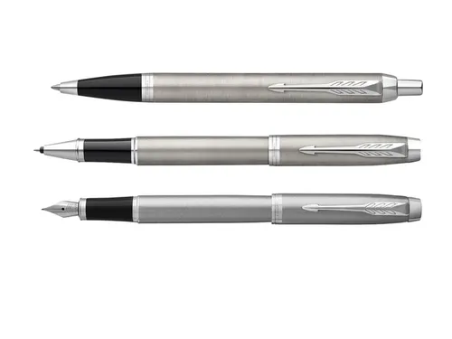 Parker IM Vulpen Stainless Steel CT Finish Medium Blauwe inkt