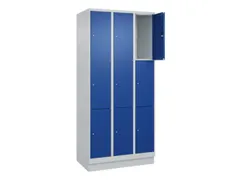 lockerkast,HxBxD 1950x900x500mm,3x3vakken,vak B 300mm,cil.-slot,sokkel