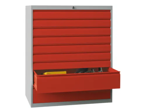 ladekast,HxBxD 1200x1023x600mm,9lade(n),cil.slot,RAL7035,front RAL3000