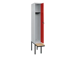 locker met bank,HxBxD 2120x300x815mm,1vak,vak B 300mm,draaigrendel - 2