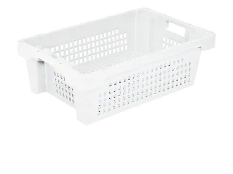 Euronorm Draaistapelbak 200x600x400mm Wanden/Bodem Opengew. Wit