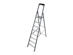 trapladder,eenzijdig,8treden,bordes met profiel,Stand H 1,7m