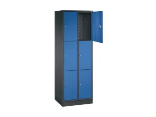 lockerkast,HxBxD 1950x620x500mm,2x3vakken,cil.-slot,sokkel - 1