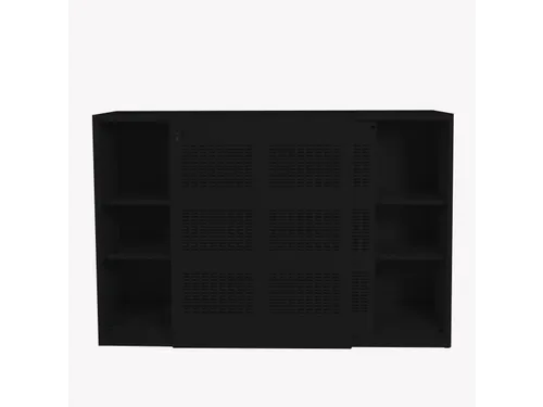 Schuifdeurkast Claudius N 160x120x45cm Zwart Enkelzijdig