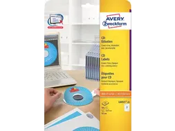 Avery Zweckform L6015-25 CD etiketten diameter 117 mm Wit 50 stuks