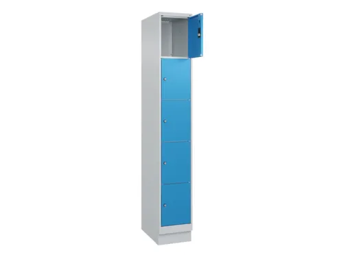lockerkast,HxBxD 1950x300x500mm,1x5vakken,vak B 300mm,cil.-slot,sokkel