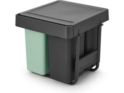 Inbouwafvalemmer Sort & Go 10+10+20 Liter Groen Grijs
