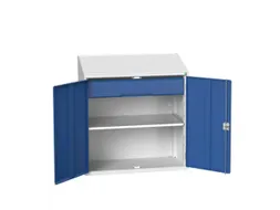 lessenaarkast 1130x1050x550mm legbord en lade RAL7035 + RAL5010