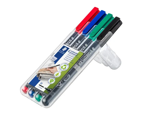Viltstift Staedtler OHP Lumocolor 317 Medium 1.0mm Assorti 4 stuks