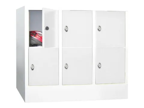 lockerkast,HxBxD 855x900x500mm,3x2vakken,RAL7035,front RAL7035