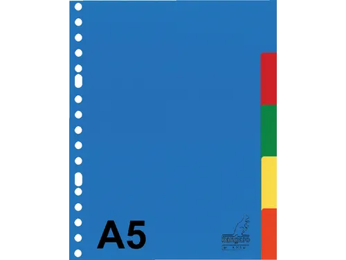 Tabbladen Kangaro A5 17-gaats A505M 5-delig assorti PP